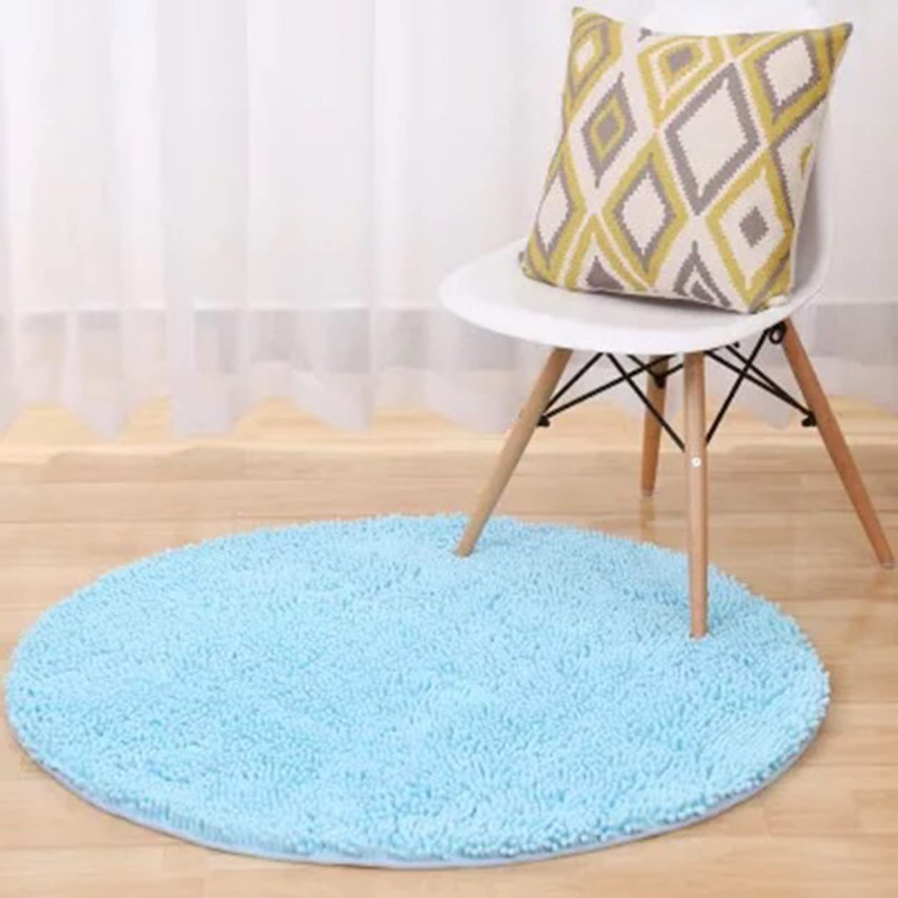 Amazon｜[DLAWF] カーペット 滑り止め 140cm ラグ 水色 北欧 オール
